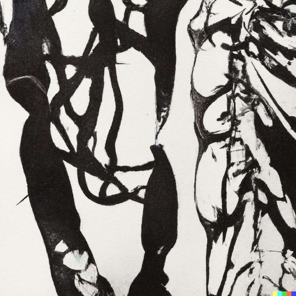 a representation of anxiety, water transfer printing